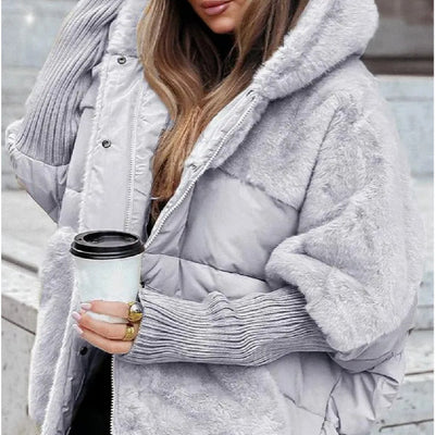 Abrigo de Invierno para Mujer con Parches de Pelaje Sintético - Image 5