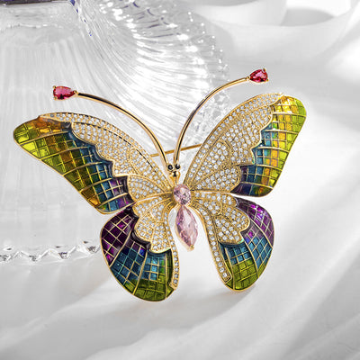 Broche Mariposa con Incrustaciones de Circón de Alta Calidad para Mujer - Image 7