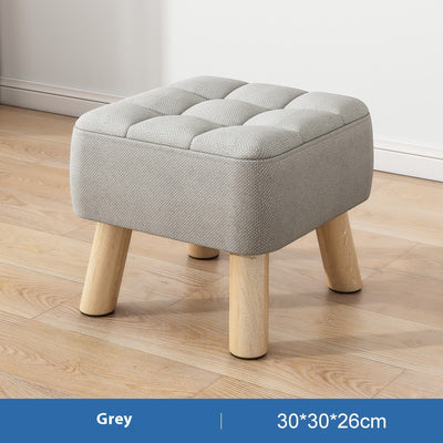 Taburete de Madera Maciza Minimalista con Tapizado - Image 6