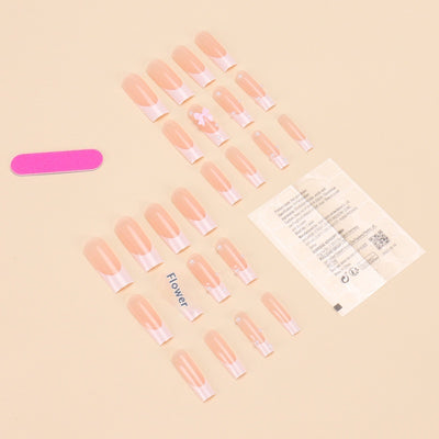 Stickers de Uñas Rectangular con Moño Perlado - Diseño Acabado - Image 10