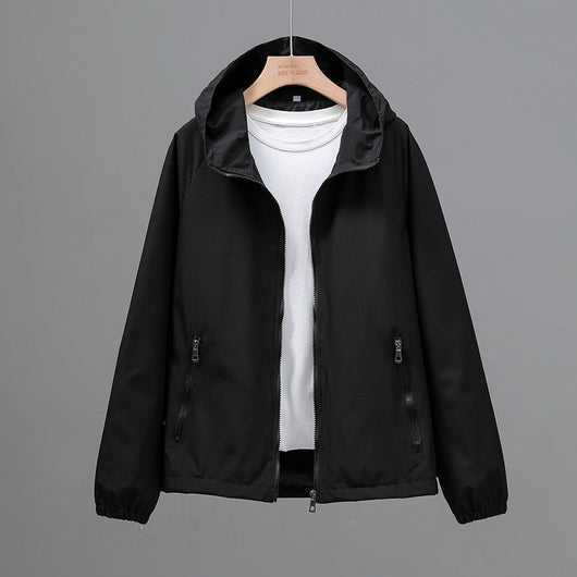 Chaqueta Hoodie Suelta Cropped Talla Grande Mujer - Ligera y Casual - Image 4