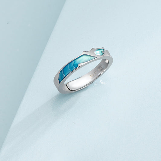 Anillo de Plata Esterlina Diseño Original Coral del Mar - Estilo Japonés y Coreano