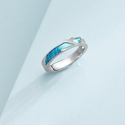 Anillo de Plata Esterlina Diseño Original Coral del Mar - Estilo Japonés y Coreano