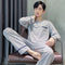 Pijama Largo de Algodón para Hombre Talla Grande Cómodo y Relajado