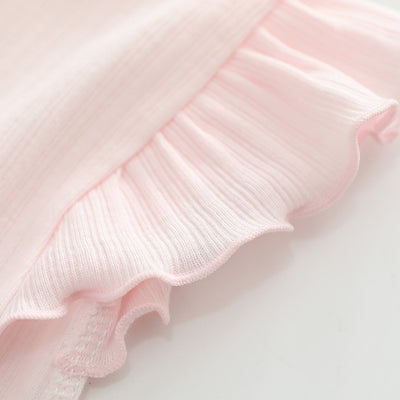 Conjunto Infantil de Pantalones Cortos y Blusa - Niña Color Liso - Image 4