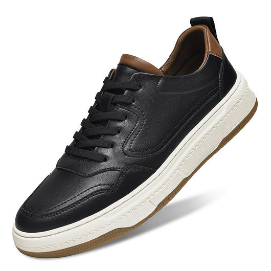 Tenis Blanco de Cuero Doble Capa para Hombre - Estilo Coreano Casual - Image 5