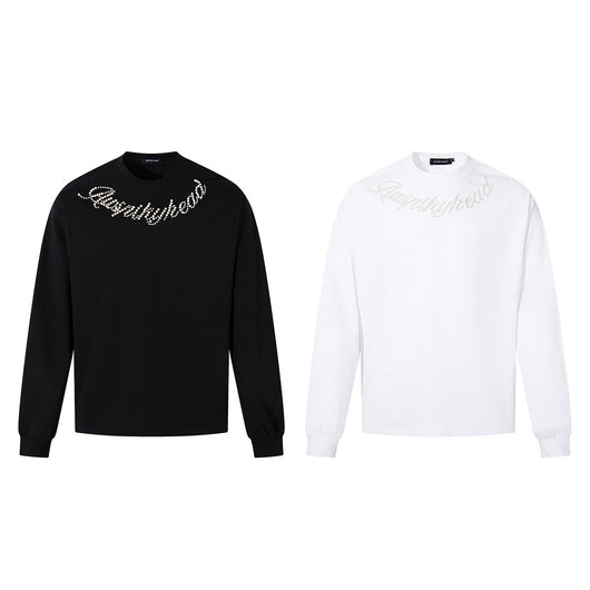 Sudadera con Capucha Pesada de Letras Perladas para Parejas - Image 12