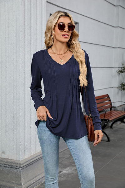 Blusa Suelta de Rayas con Mangas Largas para Mujer - Image 21