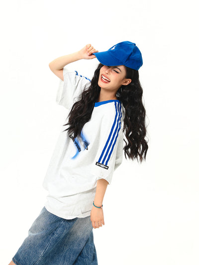 Playera Retro Patchwork Contraste de Colores para Mujer - Image 11