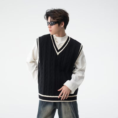 Chaleco Tejido Cuello V Estilo British College - Image 15