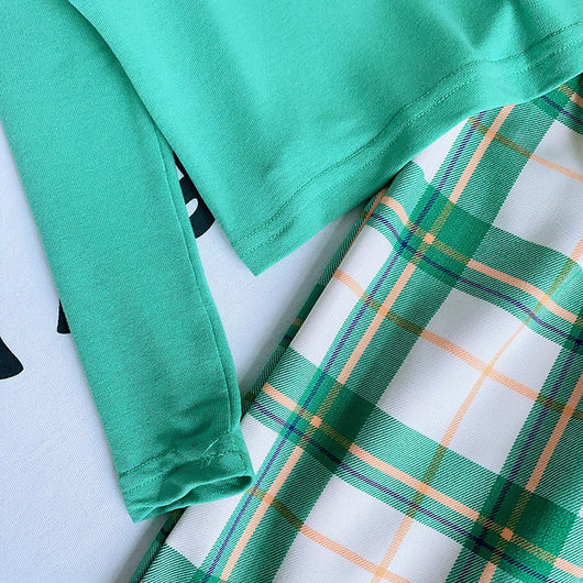 Conjunto Infantil: Blusa Cuadrille + Pantalón Ancho Elegante - Image 2