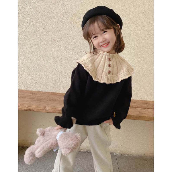 Suéter Grueso Tejido para Niñas - Pullover Cálido Otoño e Invierno