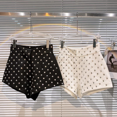 Shorts Femeninos con Cristales de Diamante y Grano Grande - Image 12