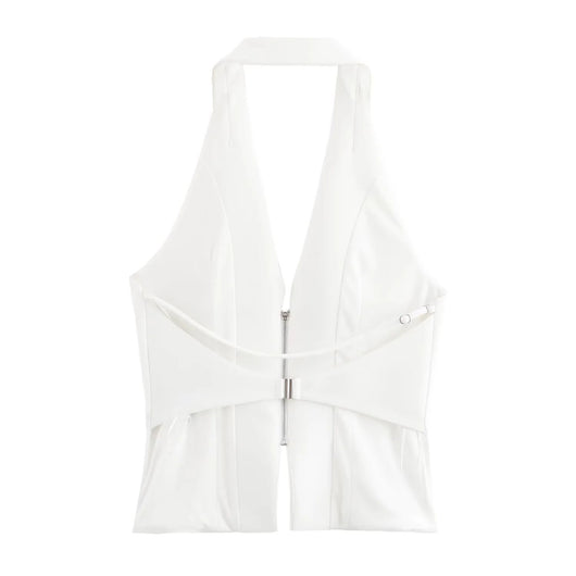 Blusa Escotada sin Espalda con Diseño de Cierre y Ajuste Ceñido - Image 19