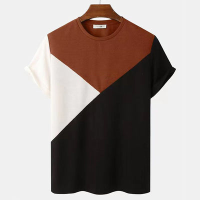 Blusa Mesh Tejida de Manga Corta con Estampado 3D en Rayas