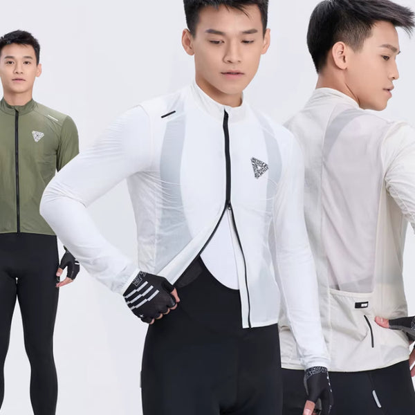 Chaqueta Ciclista Transpirable Cortavientos Multicolor para Primavera y Verano