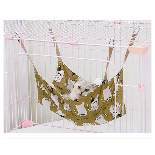 Hamaca Respirante para Gatos - Cama Colgante de Algodón y Lino Resistente - Image 5