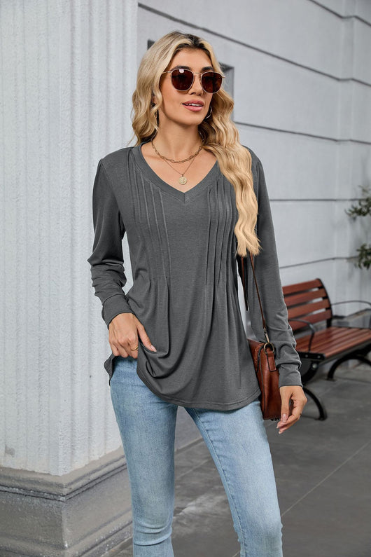 Blusa Suelta de Rayas con Mangas Largas para Mujer - Image 20