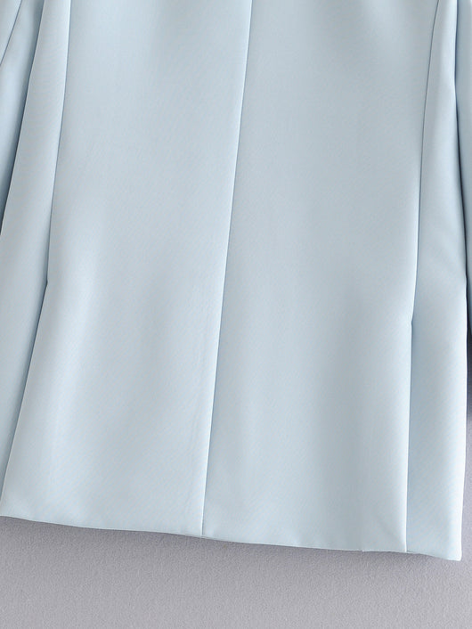 Traje Azul Metalizado de Doble Botonadura - Corte Midi Elegante - Image 5