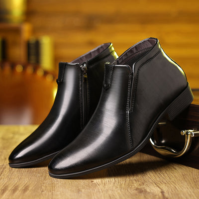 Botas de Cuero Blancas con Rayas y Cierre Lateral para Hombre - Image 9