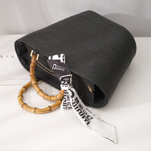 Bolso Tejido de Gran Capacidad con Diseño Artesanal en Paja - Image 3