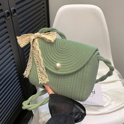 Bolsa Tejida de Algodón con Cuerda - Estilo Casual Artesanal para Verano - Image 7