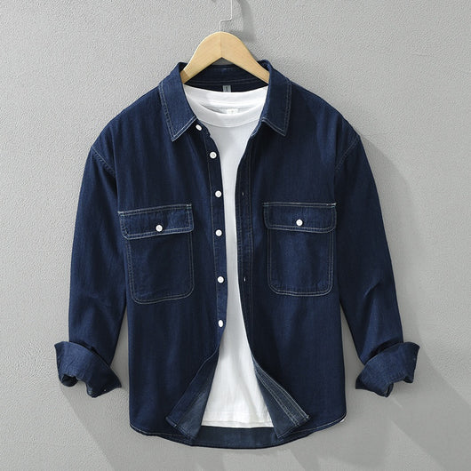 Blusa Denim Artística de Manga Larga Suelta y Casual - Image 7