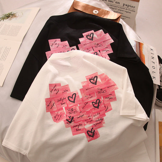 Playera Estampada Alfabeto Cartoon para Parejas - Unisex Manga Corta - Image 8
