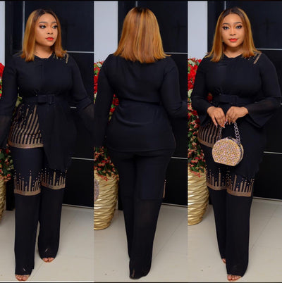 Conjunto de Dos Piezas Elegante para Mujer Talla Grande Estilo Africano - Image 3