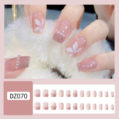 Uñas Postizas Adhesivas Perla Camelia - Diseño Montaña Verano - Image 4