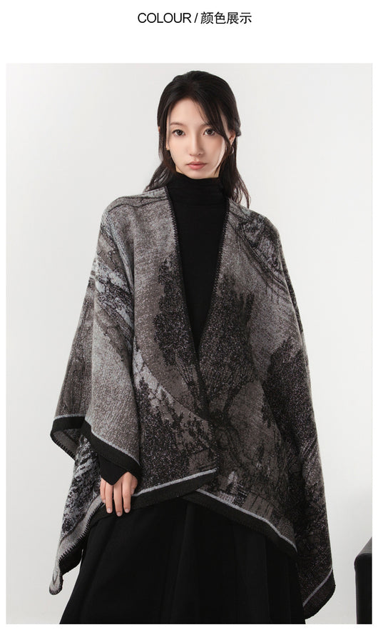 Capa Dividida de Cachemira Estilo Oscuro - Abrigo Cálido y Elegante - Image 15