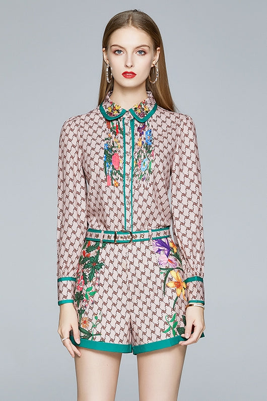 Conjunto Vaquero Elegante: Camisa Entallada y Shorts de Cintura Alta - Image 10