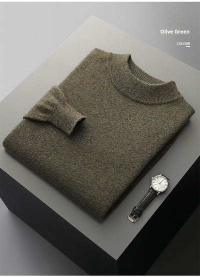 Suéter de Cuello Medio en Lana para Hombre - Pullover Ligero Otoño Invierno - Image 34