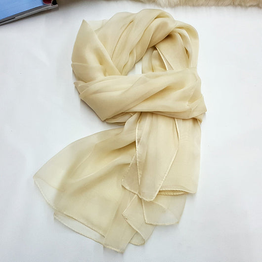 Pañuelo de Seda Elegante Liso para Mujer - Todas las Estaciones - Image 20