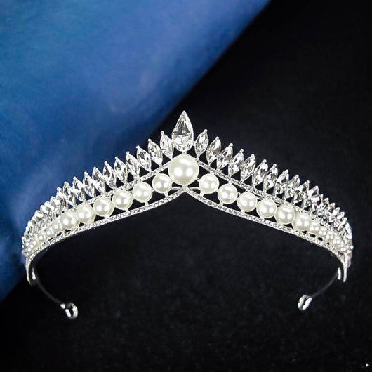Corona de Novia con Perlas - Tiara Elegante Princesa para Novia e Influencers - Image 6