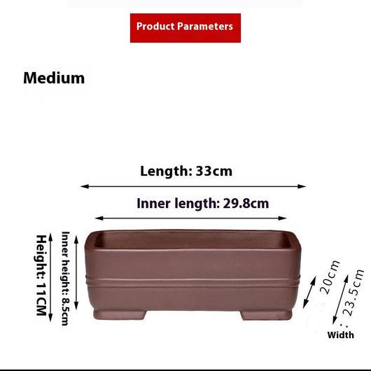 Maceta Rectangular de Cerámica Yixing Purple Sand - Image 15