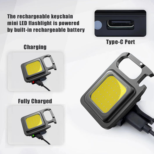 Linterna LED Recargable Compacta COB - Luz de Emergencia USB Portátil - Image 3