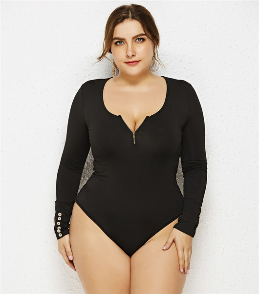 Bodysuit de Manga Larga con Cierre y Cuello Redondo - Image 8