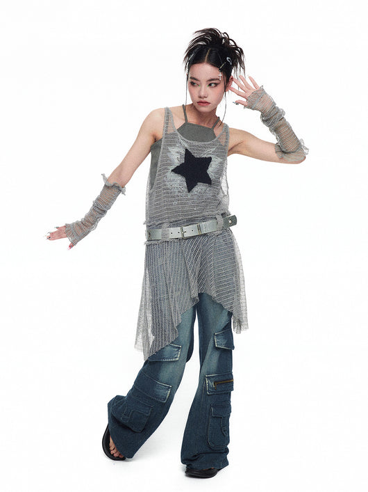 Vestido Tank Top Mesh Spicy Girl con Detalle de Estrella - Image 8