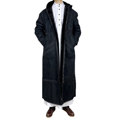 Bata de Ante Sintético para Hombre con Capucha y Bolsillos - Abrigo Invierno - Image 5