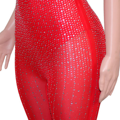 Jumpsuit Elegante de Malla Transparente con Strass y Tirantes - Image 10
