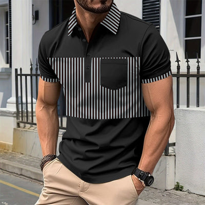 Polo Casual Hombre con Rayas y Costuras Contrastantes - Image 19