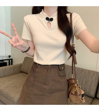 Camiseta de Estilo Chino con Botones de Rana - Manga Corta Verano - Image 18