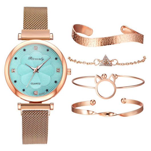 Reloj de Cuarzo con Esfera Floral y Malla Ajustable - Image 16