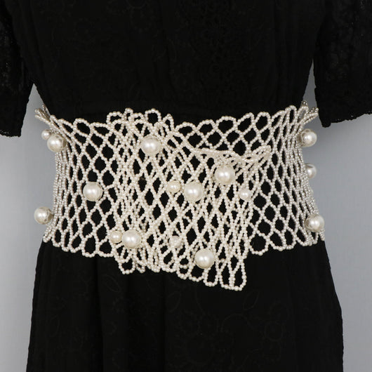 Cinturón Decorativo Hueco con Perlas para Mujer