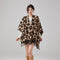 Chal Vintage Estampado Leopardo con Borlas, Cálido y Grueso