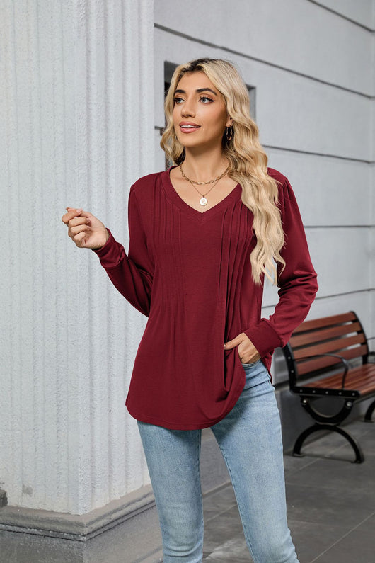 Blusa Suelta de Rayas con Mangas Largas para Mujer - Image 10