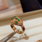 Trendy Boutique Snake Diamond Ring Cold Wind Index Finger Snake head malachite ring 5