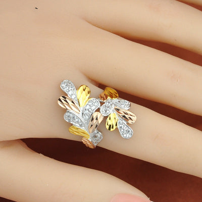 Anillo de Hoja Plata Esterlina y Oro para Dedo Índice - Image 2