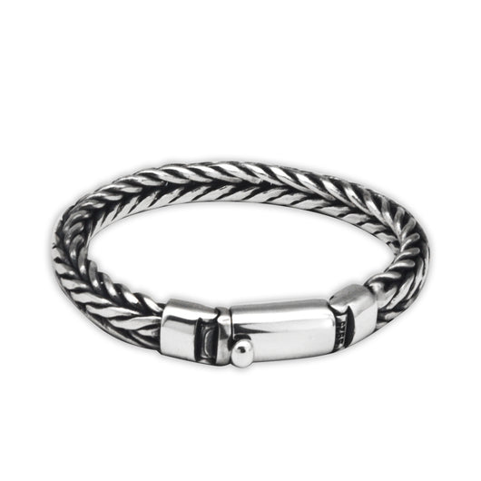 Pulsera Tejida en Plata S925 Estilo Quilla para Hombre - Image 5